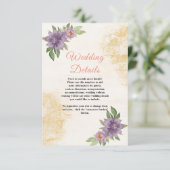 Rustic Summer aesthetic Wildflower Wedding Informatiekaartje (Staand voorkant)