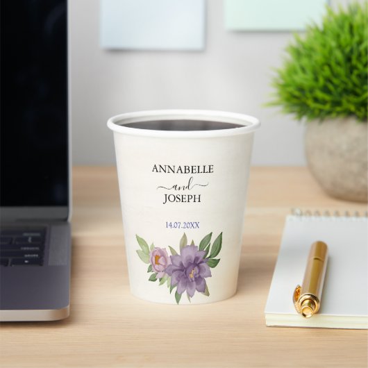 Rustic Summer aesthetic Wildflower Wedding Papieren Bekers (Insitu)