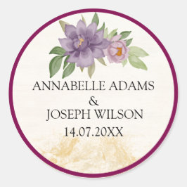 Rustic Summer aesthetic Wildflower Wedding Ronde Sticker