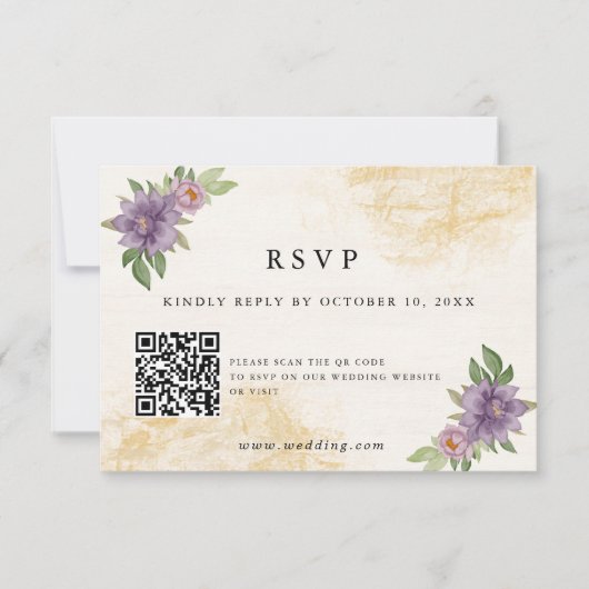 Rustic Summer aesthetic Wildflower Wedding RSVP Kaartje (Voorkant)