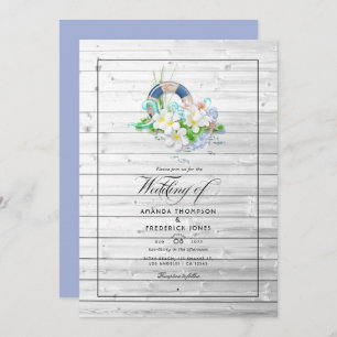 Rustic Summer Beach Mariage Photo Invitation
