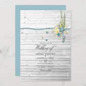 Rustic Summer Beach Mariage Photo Invitation (Devant / Derrière)