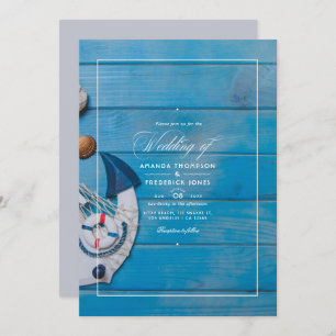 Rustic Summer Beach Nautical Wedding Kaart