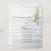 Rustic Summer Beach Weddenschap Foto Kaart (Voorkant)