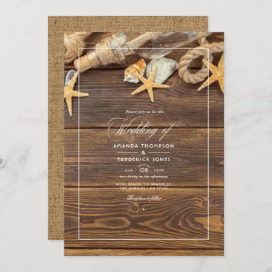 Rustic Summer Beach Wedding Invitation