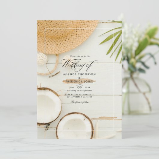 Rustic Summer Beach Wedding Invitation (Debout devant)