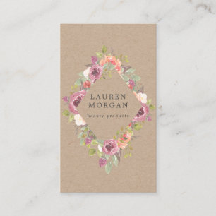 Rustic Summer Bloemen Kraft visitekaartje
