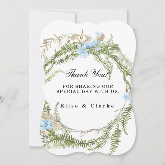 Rustic Summer Fern Wreath Weddenschap Kaart (Voorkant)