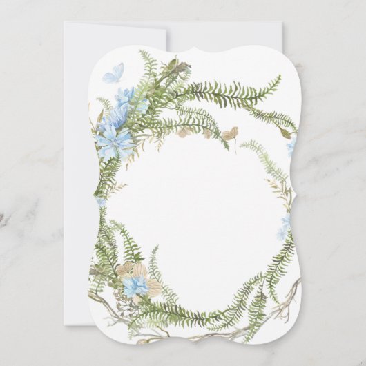 Rustic Summer Fern Wreath Weddenschap Kaart (Achterkant)
