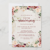 Rustic Summer Floral 50th Wedding Jubileum Kaart (Voorkant)