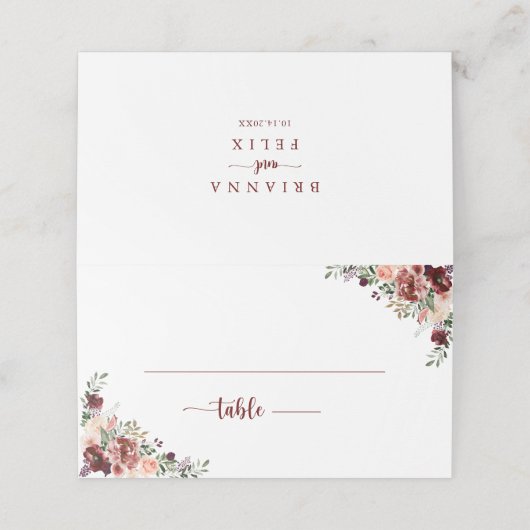 Rustic Summer Floral Calligraphy Wedding (Buitenkant ongevouwen)