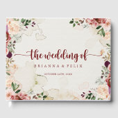 Rustic Summer Floral Calligraphy Wedding Gastenboek (Voorkant)
