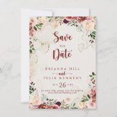 Rustic Summer Floral Calligraphy Wedding Save The Date (Voorkant)