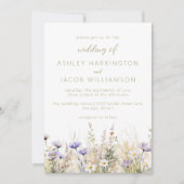 Rustic Summer Meadow Wildflower Wedding  Kaart (Voorkant)