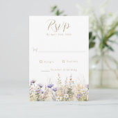 Rustic Summer Meadow Wildflower Wedding RSVP Card (Debout devant)