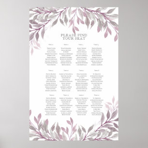 Rustic Summer Wedding Seating Chart Poster