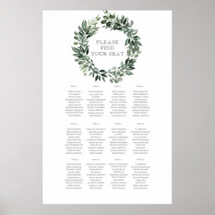 Rustic Summer Wedding Seating Chart Poster