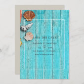 Rustic Summerstrand Bruiloft Save The Date (Voorkant / Achterkant)
