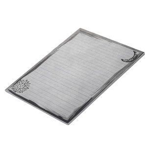 Rustic Sun Moon op Grunge Grunge Lined Notitieblok