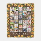 Rustic Sunflower 30 Foto Collage Persoonlijk Fleece Deken (Voorkant)