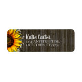 Rustic Sunflower Address Label (Voorkant)