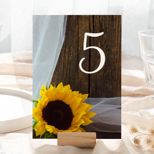 Rustic Sunflower and Barn Wood Country Wedding Kaart