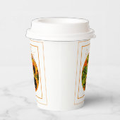 Rustic Sunflower Autumn geeft Bedankt Monogram Papieren Bekers (Rechts)