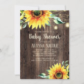 Rustic Sunflower Baby shower Invita Kaart (Voorkant)