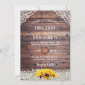 Rustic Sunflower & Baby's Breath Country Wedding Kaart (Voorkant)