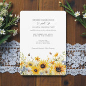 Rustic Sunflower Barn Fall Wedding Invitation 