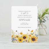 Rustic Sunflower Barn Fall Wedding Invitation  (Debout devant)