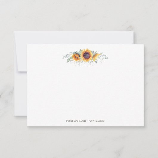 Rustic Sunflower Bloom | BRIEFPAPIER Notitiekaartje (Voorkant)