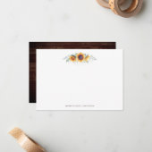 Rustic Sunflower Bloom | BRIEFPAPIER Notitiekaartje (Voorkant / Achterkant in situ)
