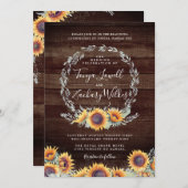 Rustic Sunflower Bloom | Weddengeviering Kaart (Voorkant / Achterkant)