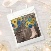 Rustic Sunflower Blue Rozen Boots Sweet 16 Bedankzakje (Geknipt)