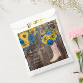 Rustic Sunflower Blue Rozen Boots Sweet 16 Bedankzakje (Gezegeld)