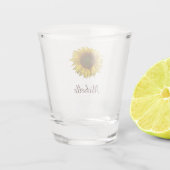 Rustic Sunflower Boho Floral Cute Girly Shot Glas (Achterkant)