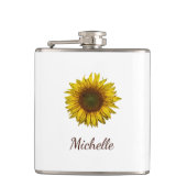 Rustic Sunflower Boho Floral Personalized  Heupfles (Voorkant)