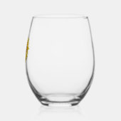 Rustic Sunflower Boho Floral Personalized Wijnglas Zonder Voet (Links)