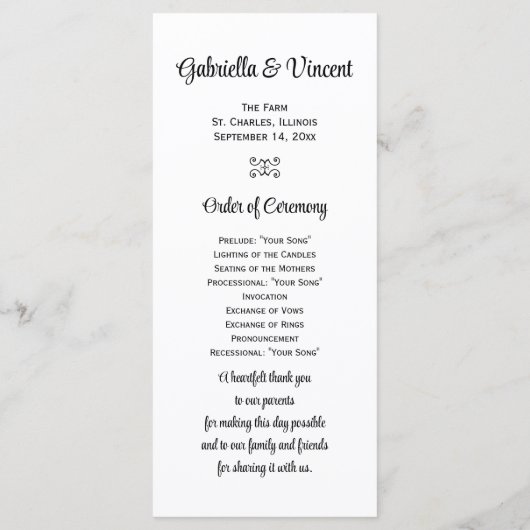 Rustic Sunflower Bottes Programme de mariage occid (Dos)