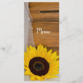 Rustic Sunflower Bridal Veil Country Wedding Menu (Voorkant)