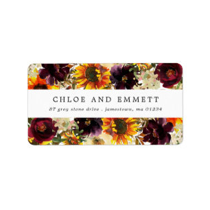 Rustic Sunflower Burgundy - Etiket