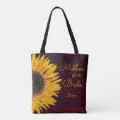 Rustic Sunflower Burgundy Moeder van de Bride Draagtas (Achterkant)