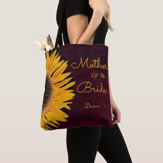 Rustic Sunflower Burgundy Moeder van de Bride Draagtas (Dichtbij)