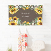Rustic Sunflower Burst String Lights Wedding Spandoek (Insitu)