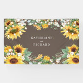 Rustic Sunflower Burst String Lights Wedding Spandoek (Horizontaal)