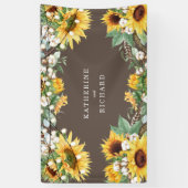 Rustic Sunflower Burst String Lights Wedding Spandoek (Verticaal)