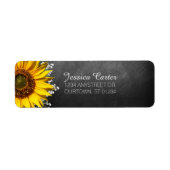 Rustic Sunflower Chalkboard Adres label (Voorkant)