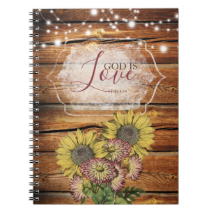 Rustic Sunflower Christelijk Journal Notitieboek
