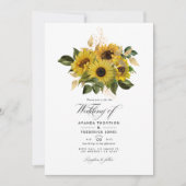 Rustic Sunflower Country Barn Wedding Kaart (Voorkant)